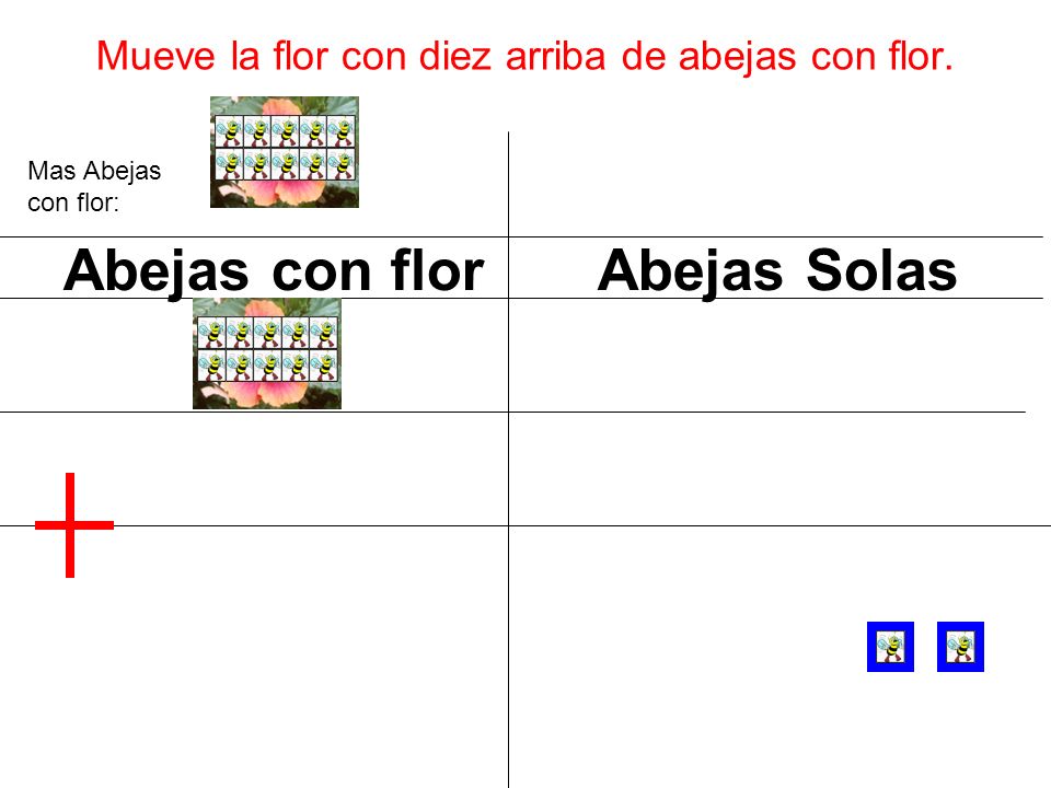 Mueve la flor con diez arriba de abejas con flor.