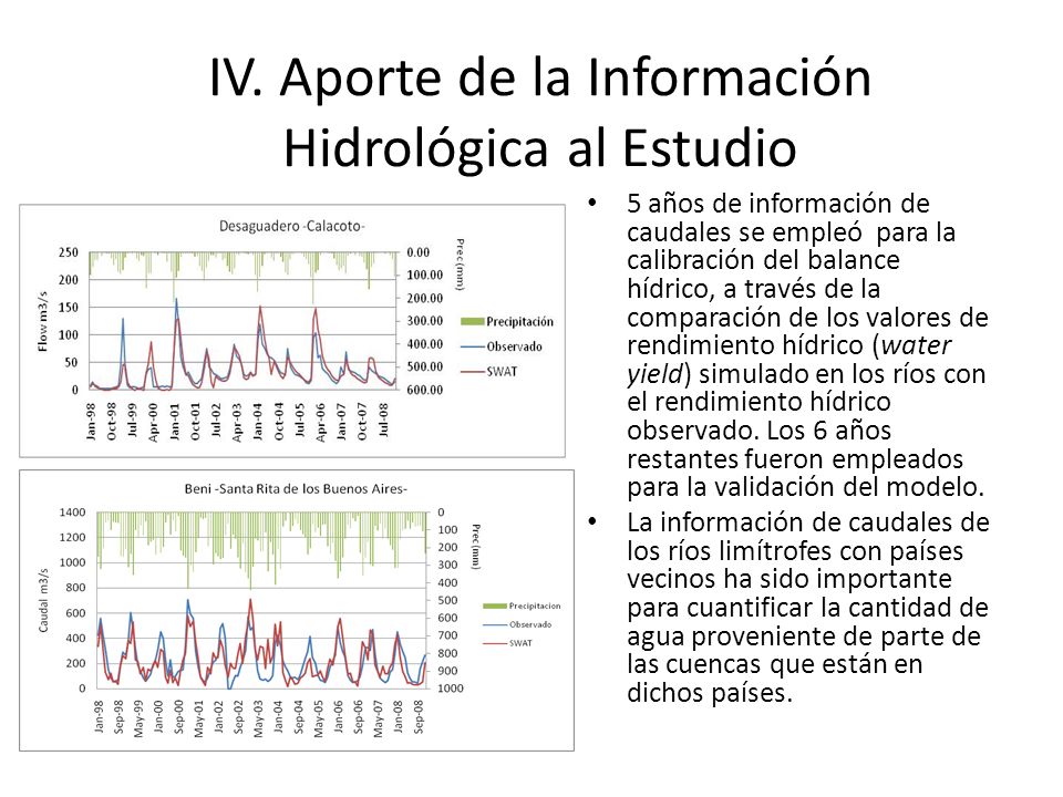 IV. Aporte de la Información Hidrológica al Estudio