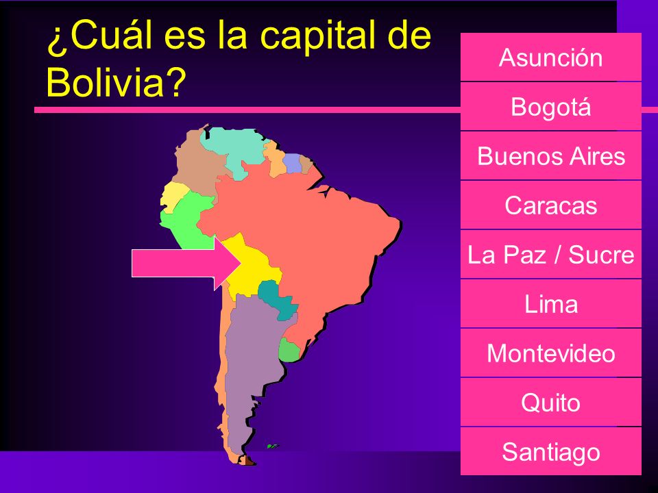 ¿Cuál es la capital de Bolivia