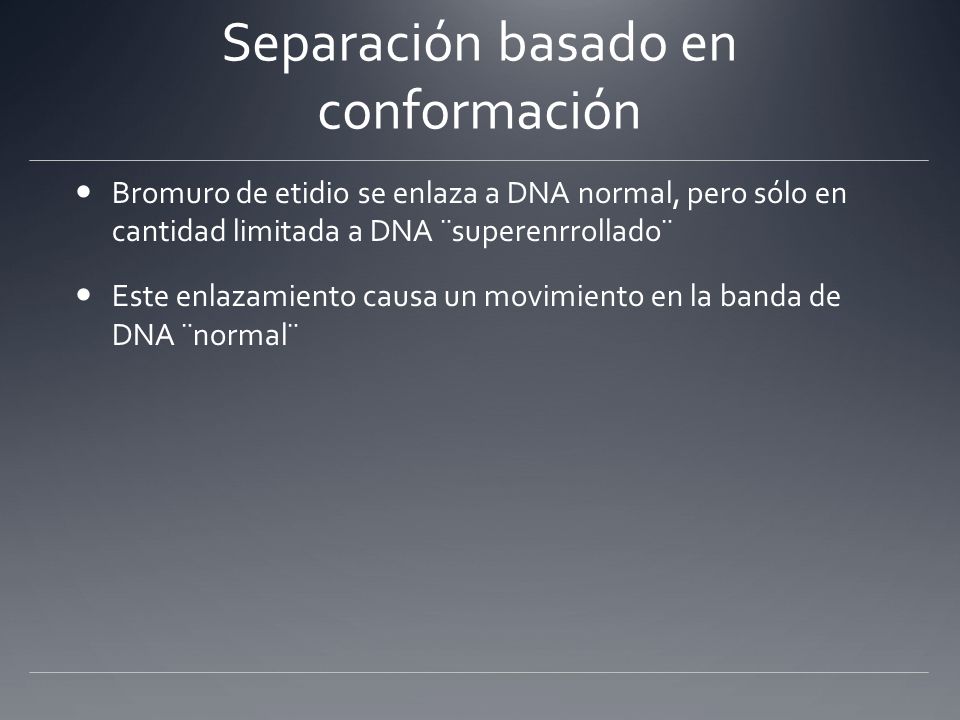 Separación basado en conformación