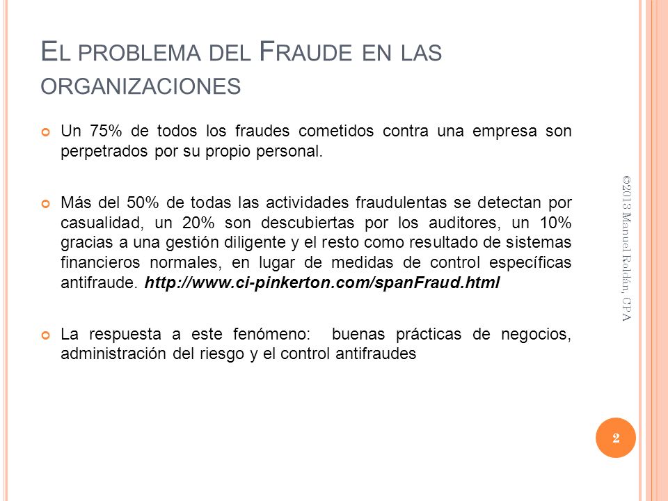 El problema del Fraude en las organizaciones