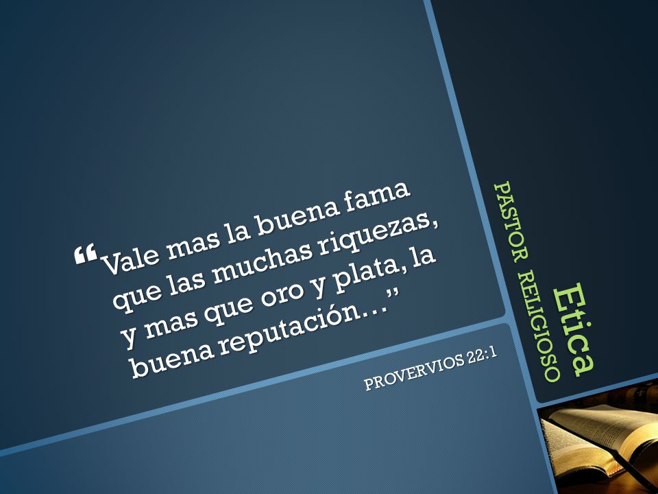 Etica PASTOR RELIGIOSO