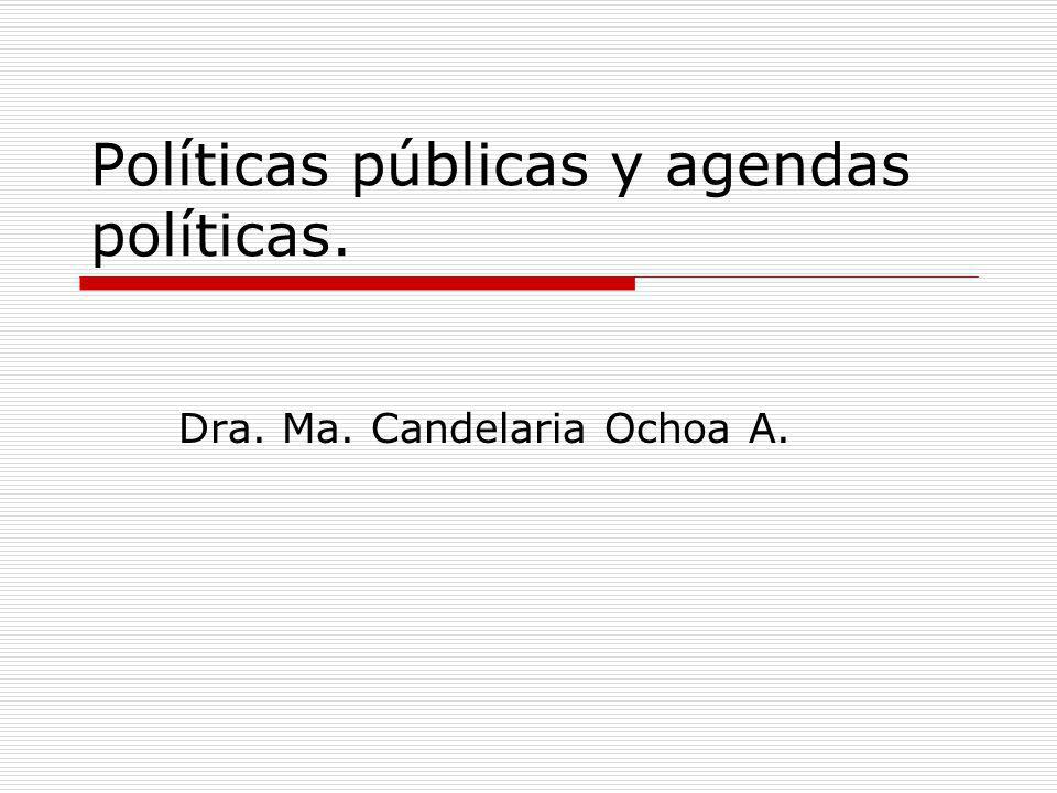 Políticas públicas y agendas políticas.