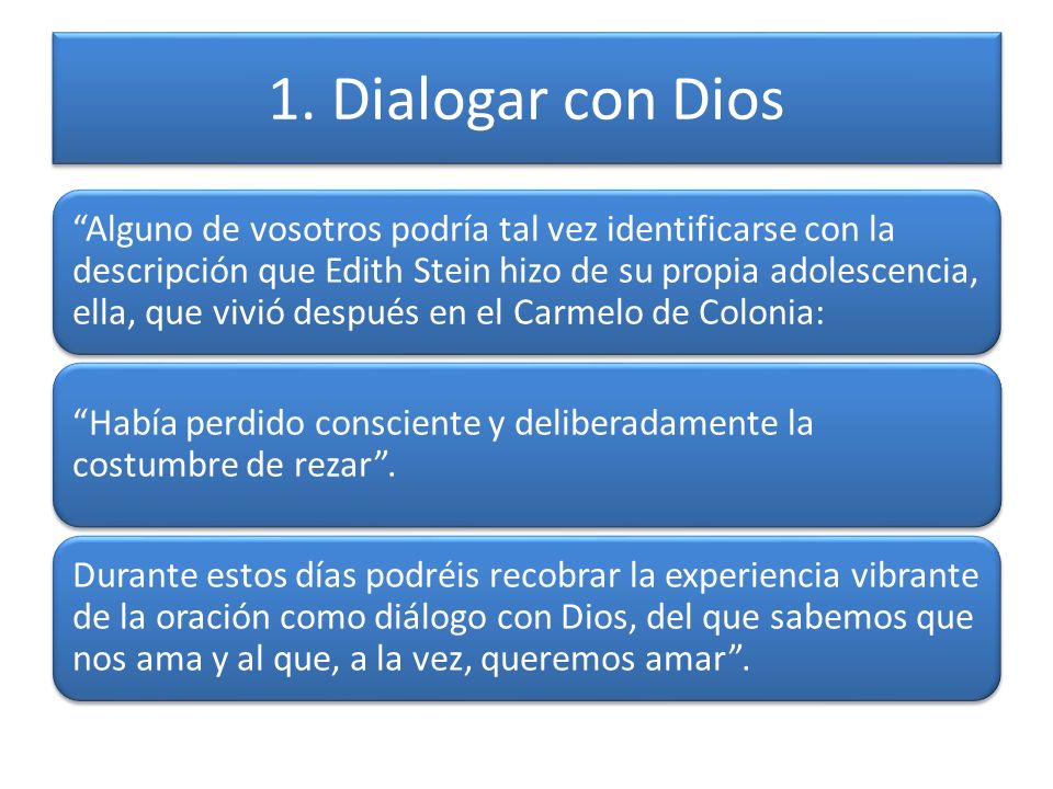 1. Dialogar con Dios