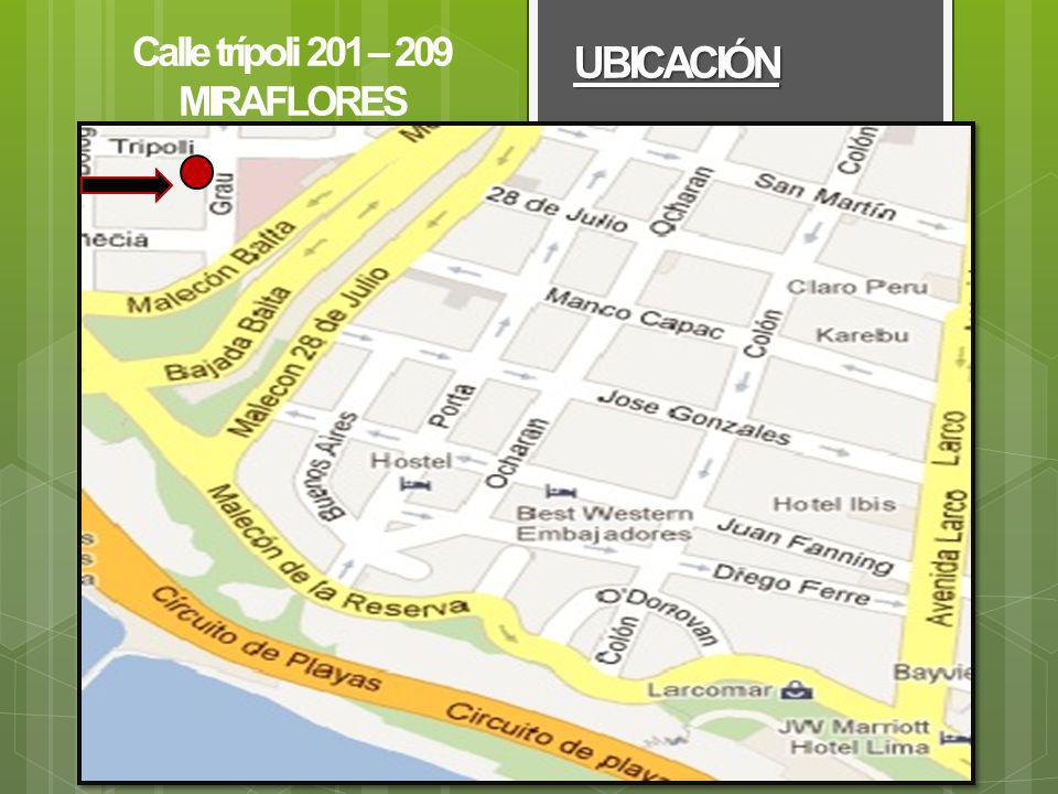 UBICACIÓN Calle trípoli 201 – 209 MIRAFLORES Larcomar