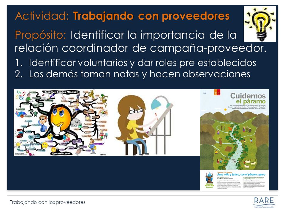 Actividad: Trabajando con proveedores