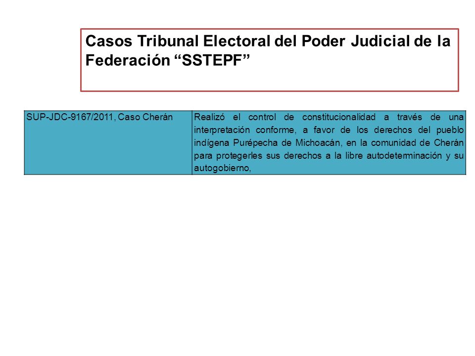 Casos Tribunal Electoral del Poder Judicial de la Federación SSTEPF