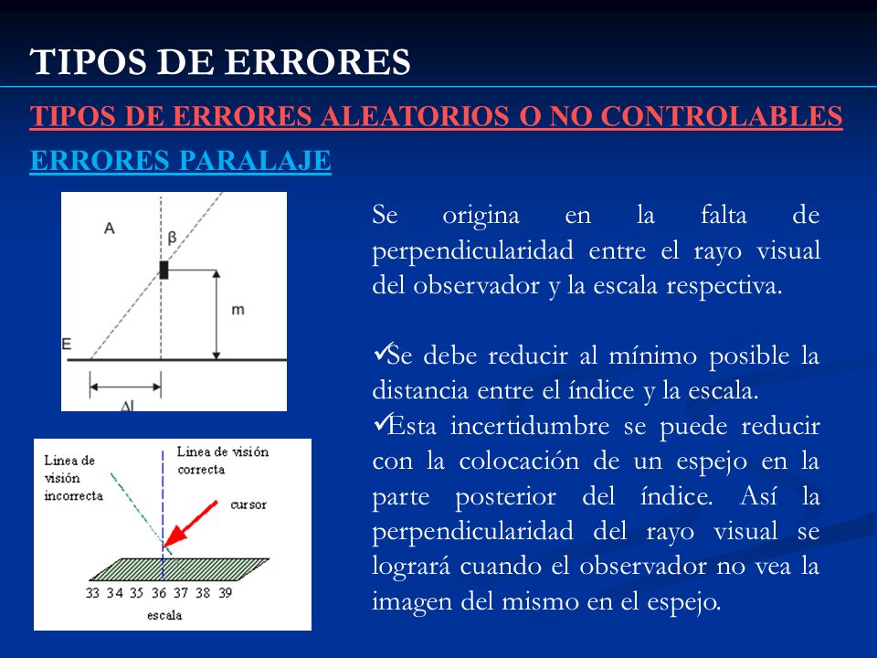 TIPOS DE ERRORES TIPOS DE ERRORES ALEATORIOS O NO CONTROLABLES