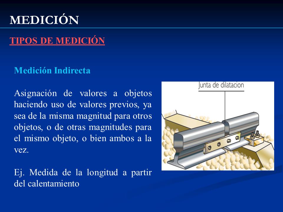 MEDICIÓN TIPOS DE MEDICIÓN Medición Indirecta