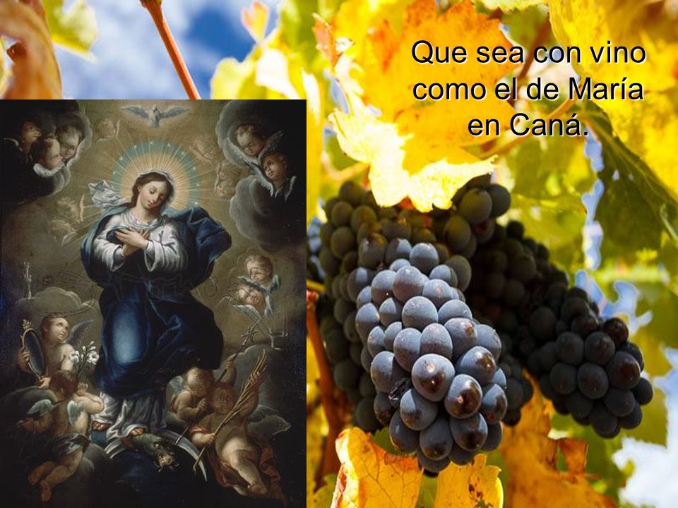 Que sea con vino como el de María en Caná.