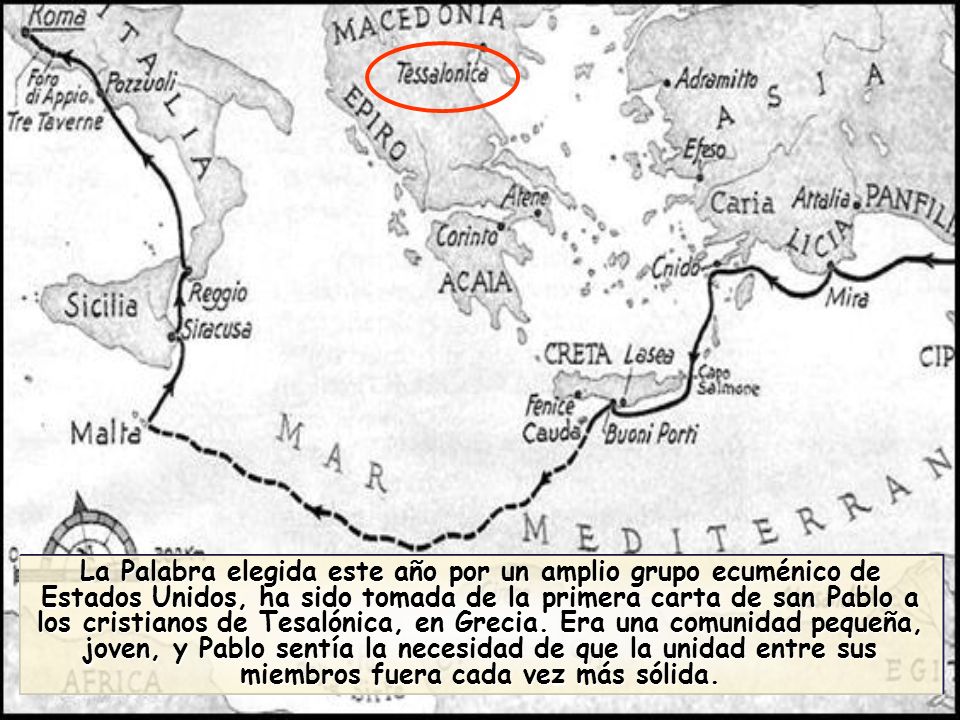 La Palabra elegida este año por un amplio grupo ecuménico de Estados Unidos, ha sido tomada de la primera carta de san Pablo a los cristianos de Tesalónica, en Grecia.