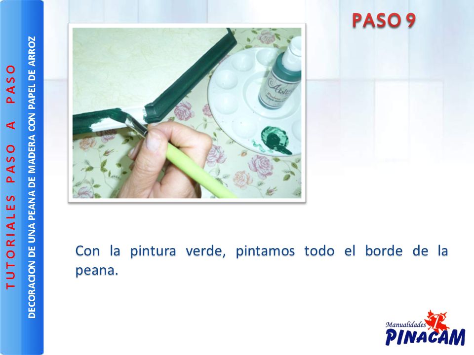 DECORACION DE UNA PEANA DE MADERA CON PAPEL DE ARROZ