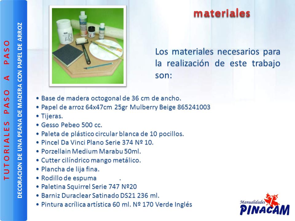 DECORACION DE UNA PEANA DE MADERA CON PAPEL DE ARROZ