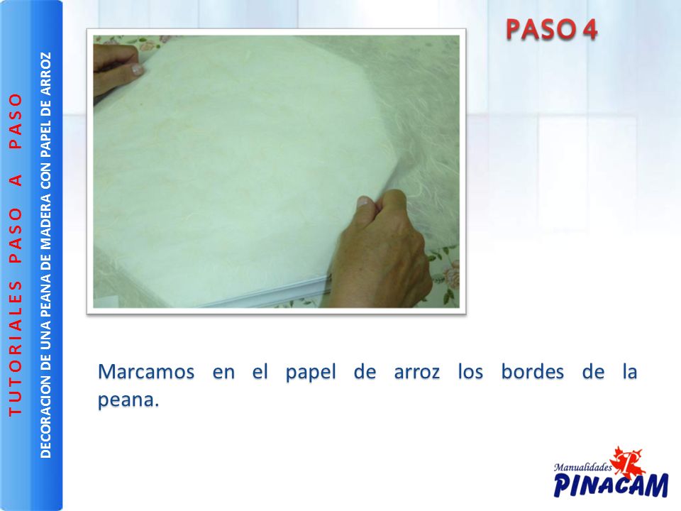 DECORACION DE UNA PEANA DE MADERA CON PAPEL DE ARROZ