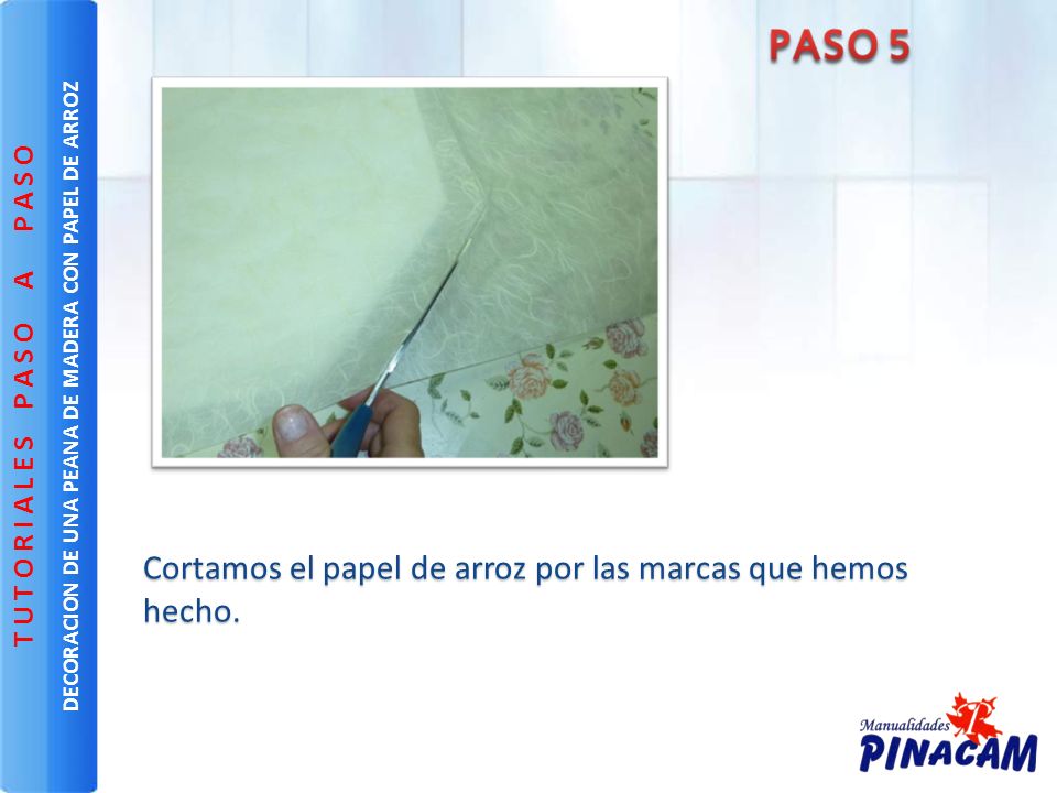 DECORACION DE UNA PEANA DE MADERA CON PAPEL DE ARROZ
