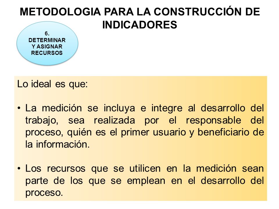 METODOLOGIA PARA LA CONSTRUCCIÓN DE INDICADORES