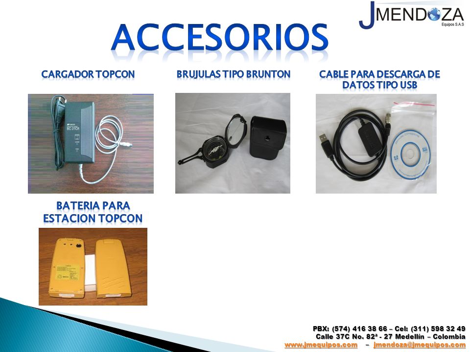 Cable para descarga de datos tipo usb BATERIA PARA ESTACION TOPCON