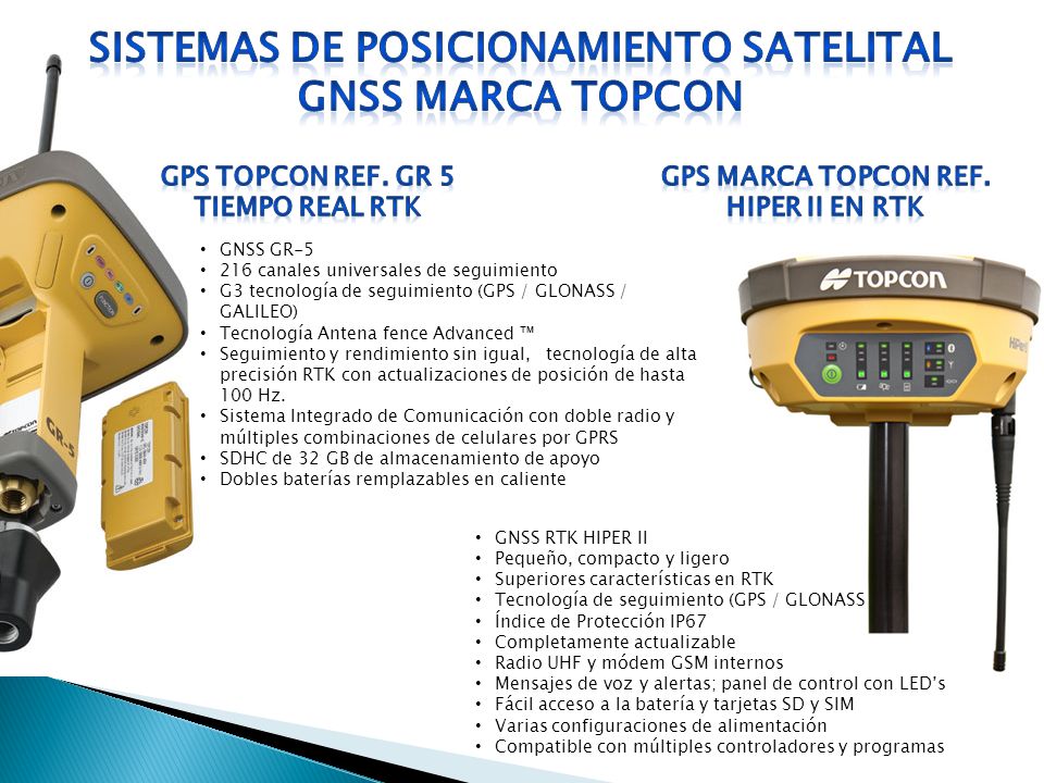 SISTEMAS DE POSICIONAMIENTO satelital GNSS marca TOPCON