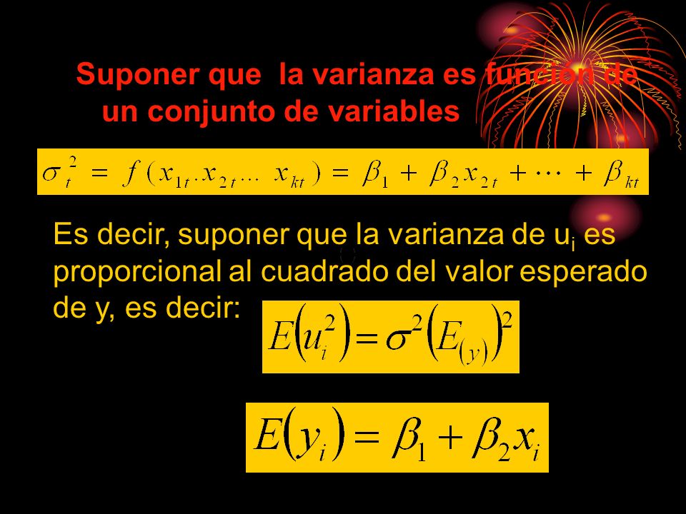 Suponer que la varianza es función de un conjunto de variables