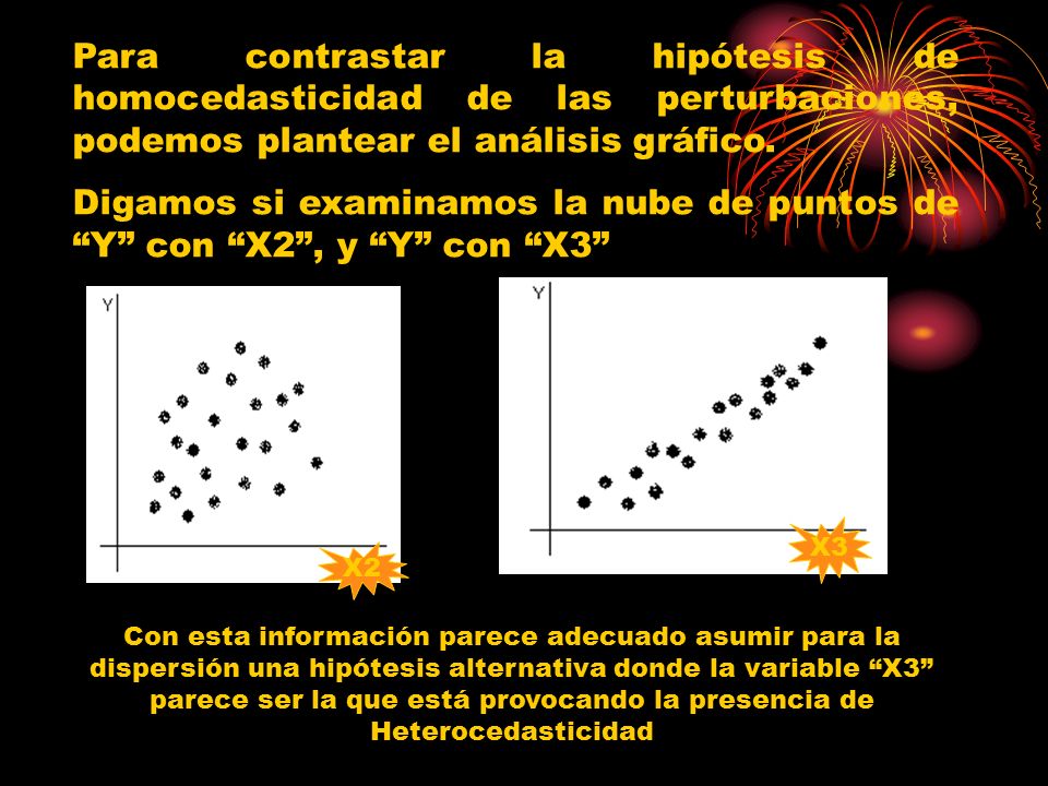 Para contrastar la hipótesis de homocedasticidad de las perturbaciones, podemos plantear el análisis gráfico.