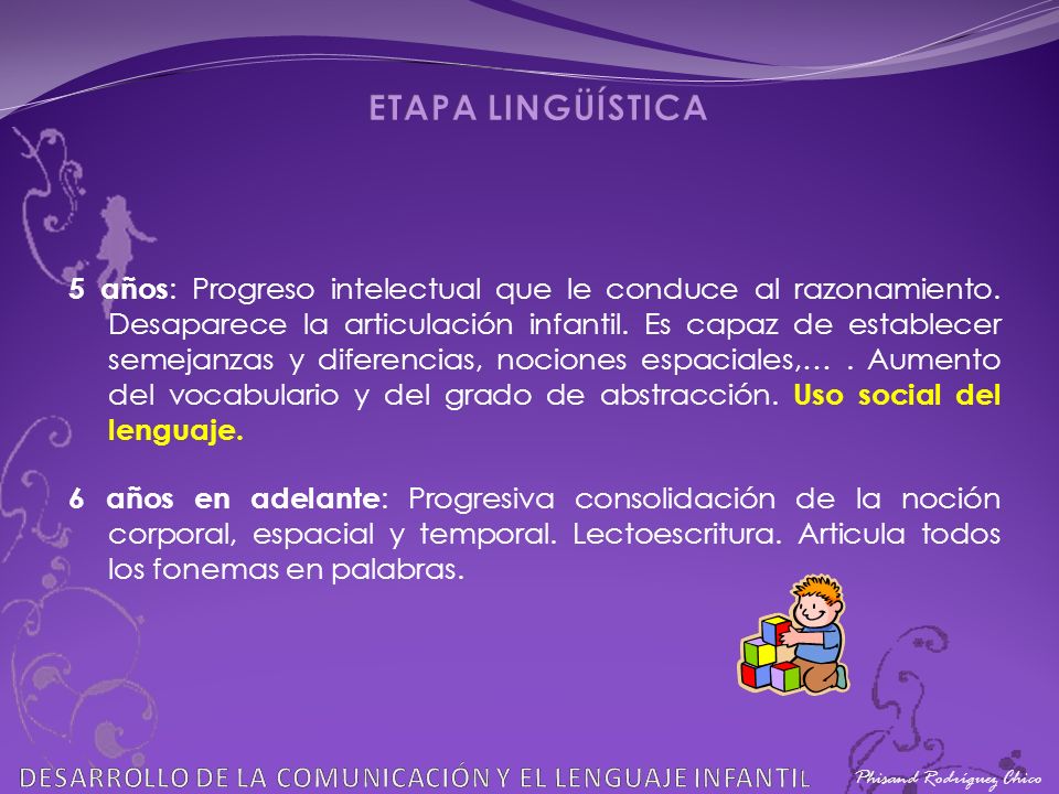 ETAPA LINGÜÍSTICA Phisand Rodríguez Chico. DESARROLLO DE LA COMUNICACIÓN Y EL LENGUAJE INFANTIL.