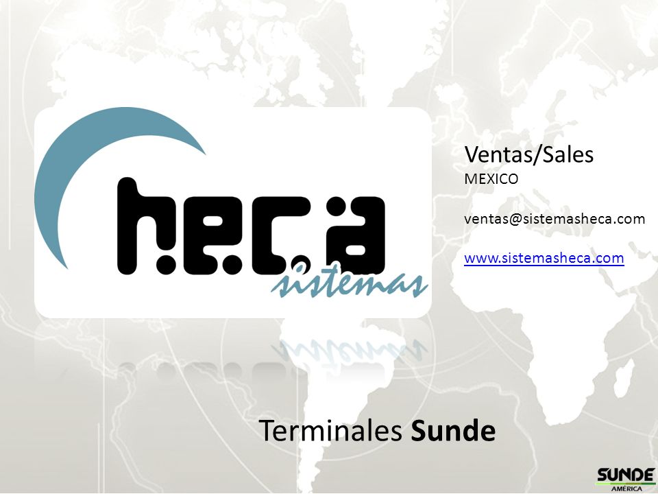 Terminales Sunde Ventas/Sales MEXICO