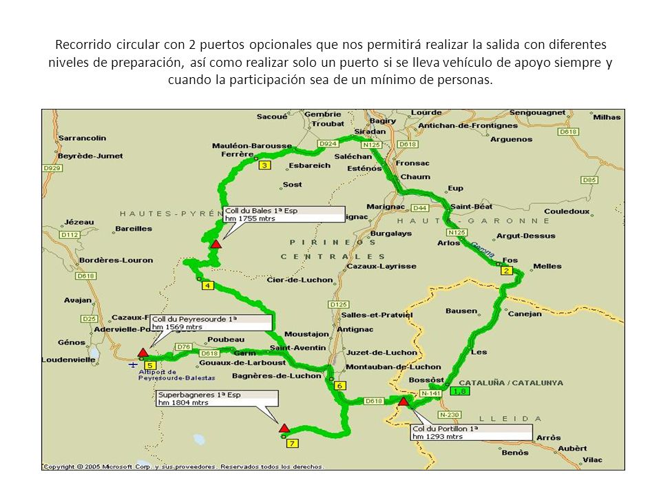 Recorrido circular con 2 puertos opcionales que nos permitirá realizar la salida con diferentes niveles de preparación, así como realizar solo un puerto si se lleva vehículo de apoyo siempre y cuando la participación sea de un mínimo de personas.