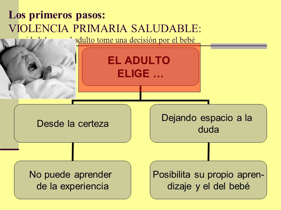Los primeros pasos: VIOLENCIA PRIMARIA SALUDABLE: necesidad de que el adulto tome una decisión por el bebé