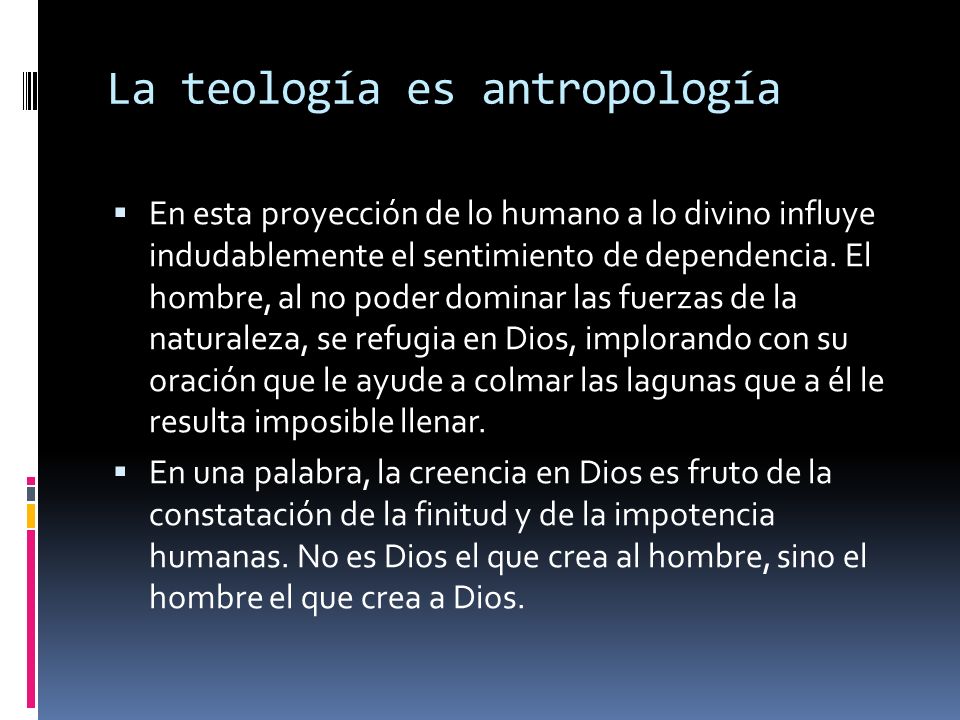 La teología es antropología