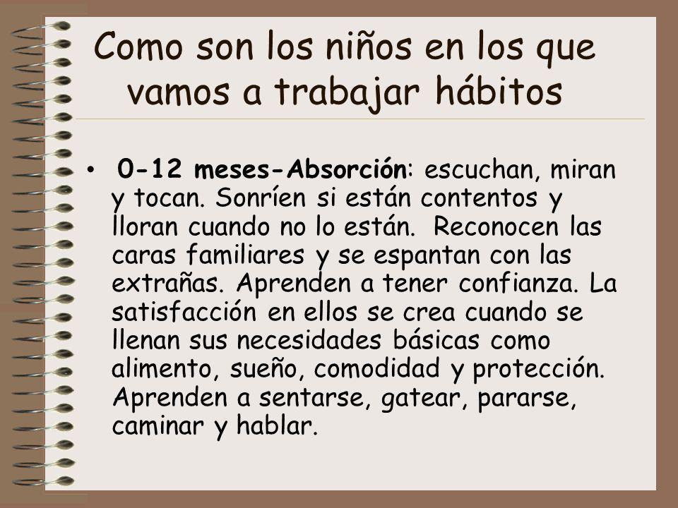 Como son los niños en los que vamos a trabajar hábitos