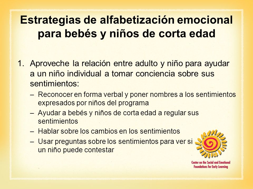 Estrategias de alfabetización emocional para bebés y niños de corta edad
