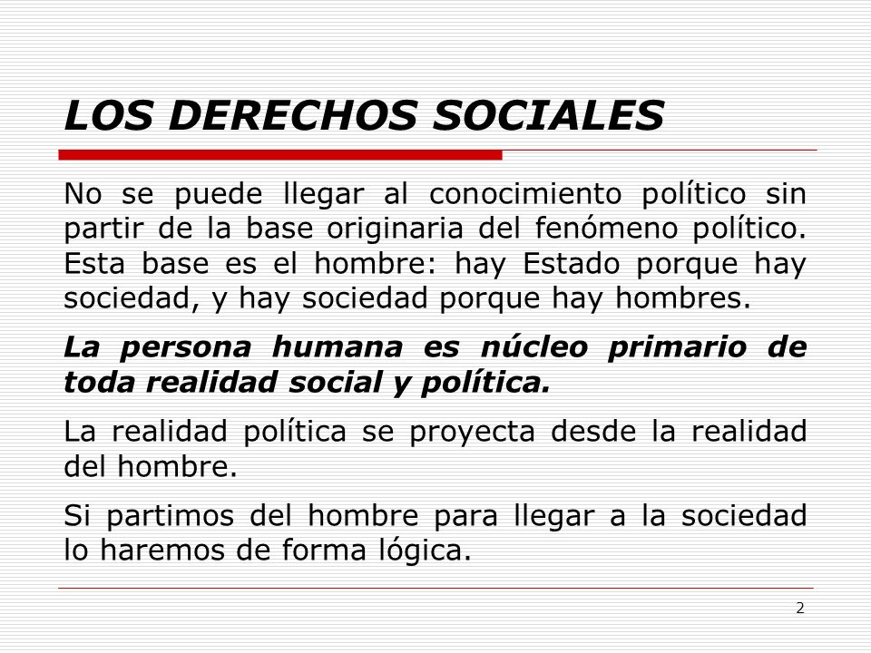 LOS DERECHOS SOCIALES