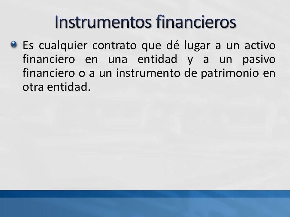 Instrumentos financieros