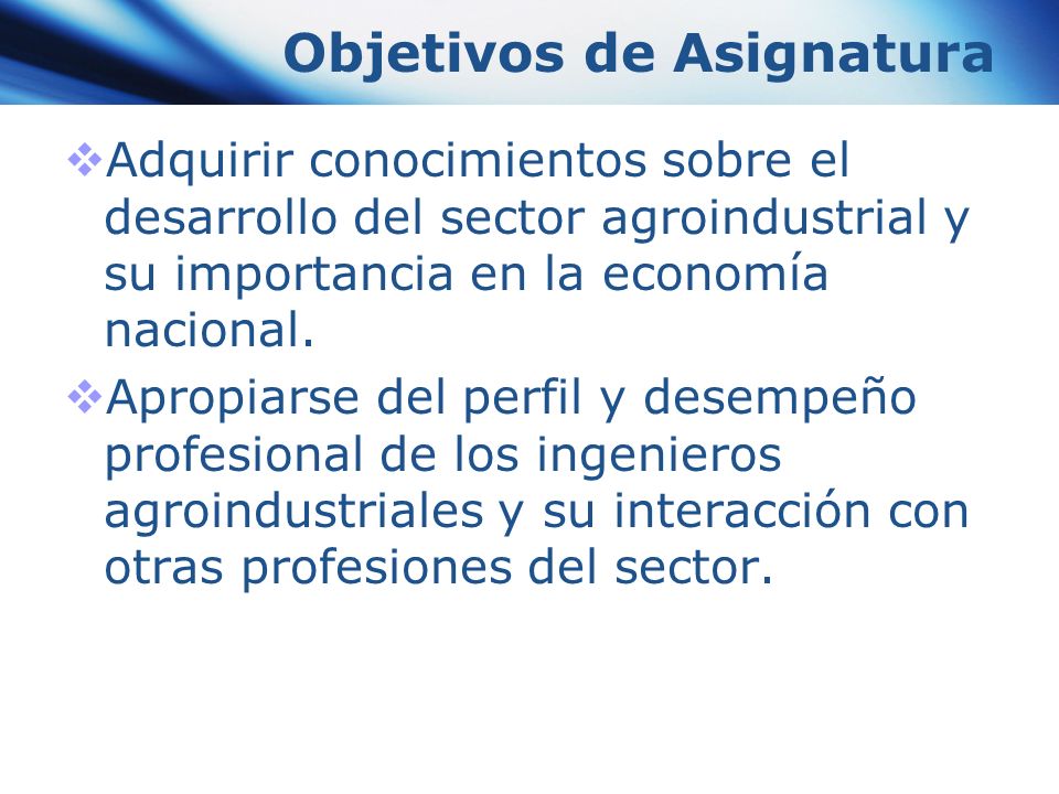 Objetivos de Asignatura