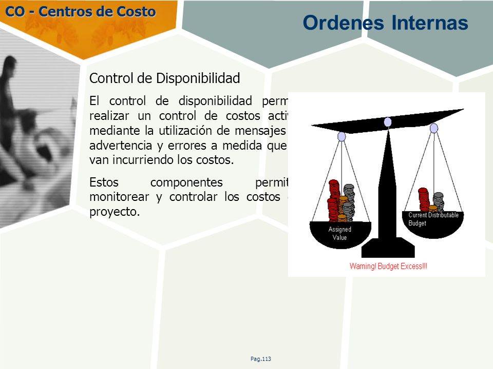 Ordenes Internas CO - Centros de Costo Control de Disponibilidad