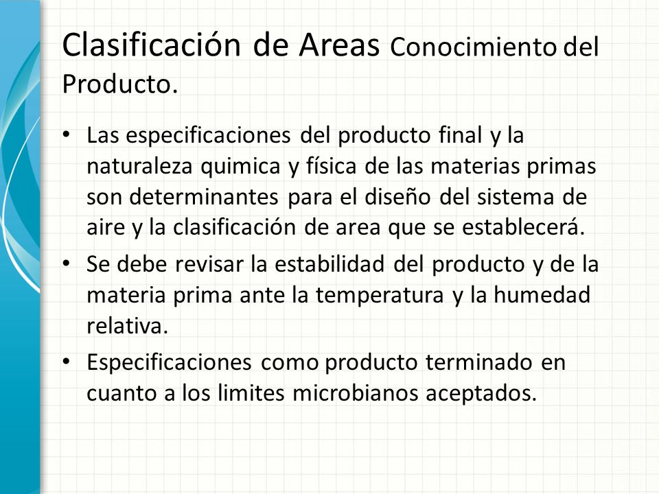 Clasificación de Areas Conocimiento del Producto.