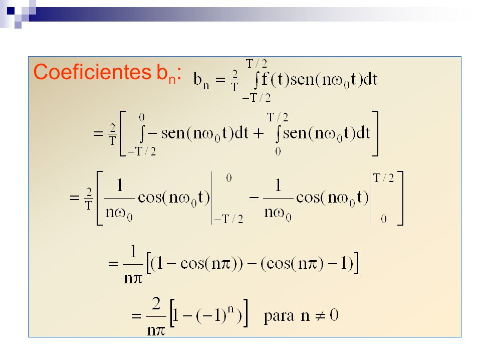 Coeficientes bn: