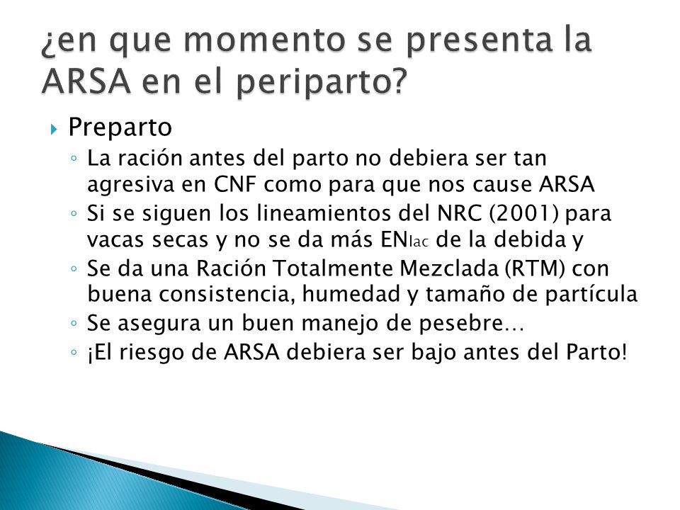 ¿en que momento se presenta la ARSA en el periparto