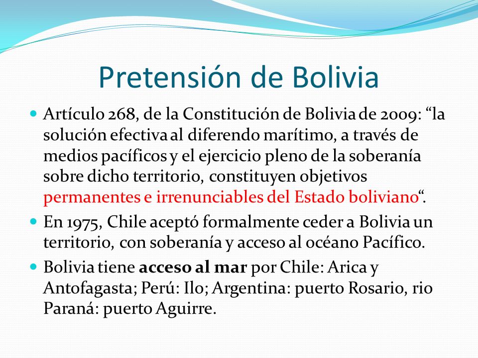 Pretensión de Bolivia