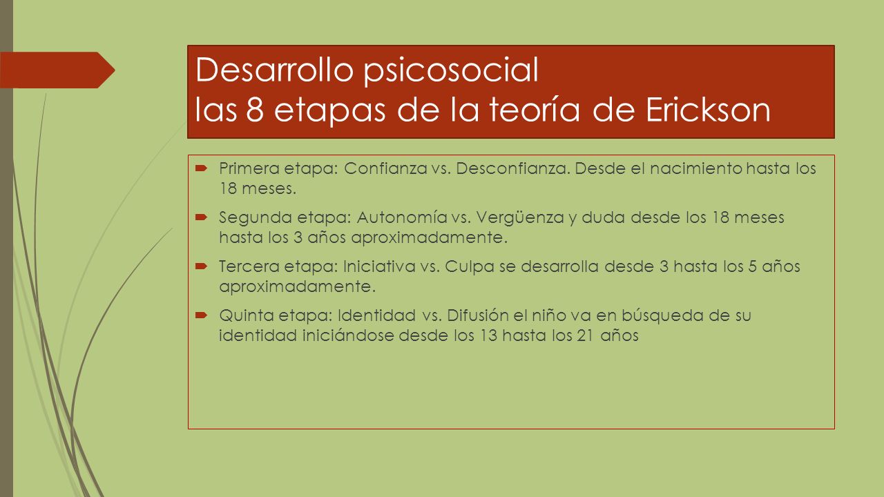 Desarrollo psicosocial las 8 etapas de la teoría de Erickson