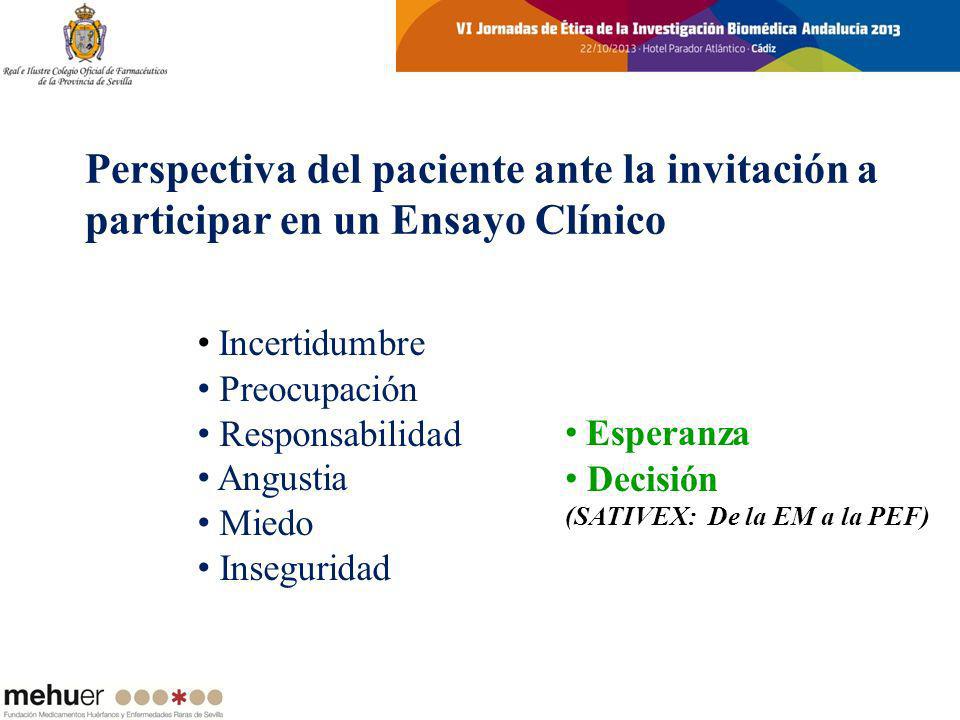 Perspectiva del paciente ante la invitación a participar en un Ensayo Clínico