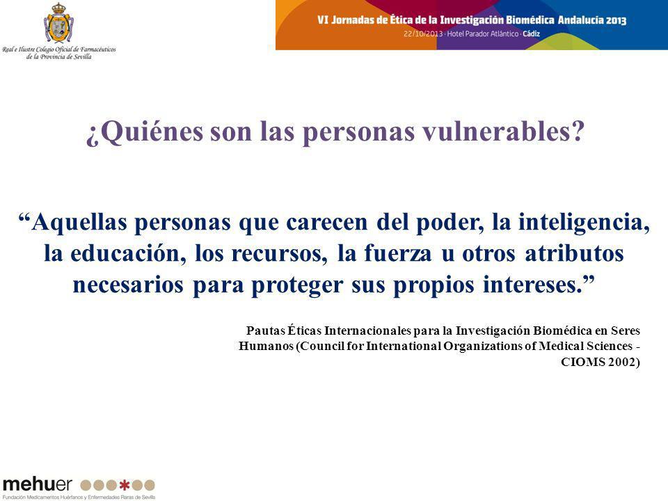 ¿Quiénes son las personas vulnerables