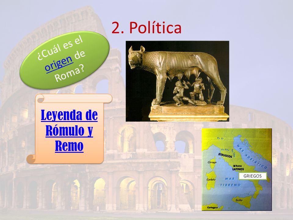 2. Política Leyenda de Rómulo y Remo ¿Cuál es el origen de Roma