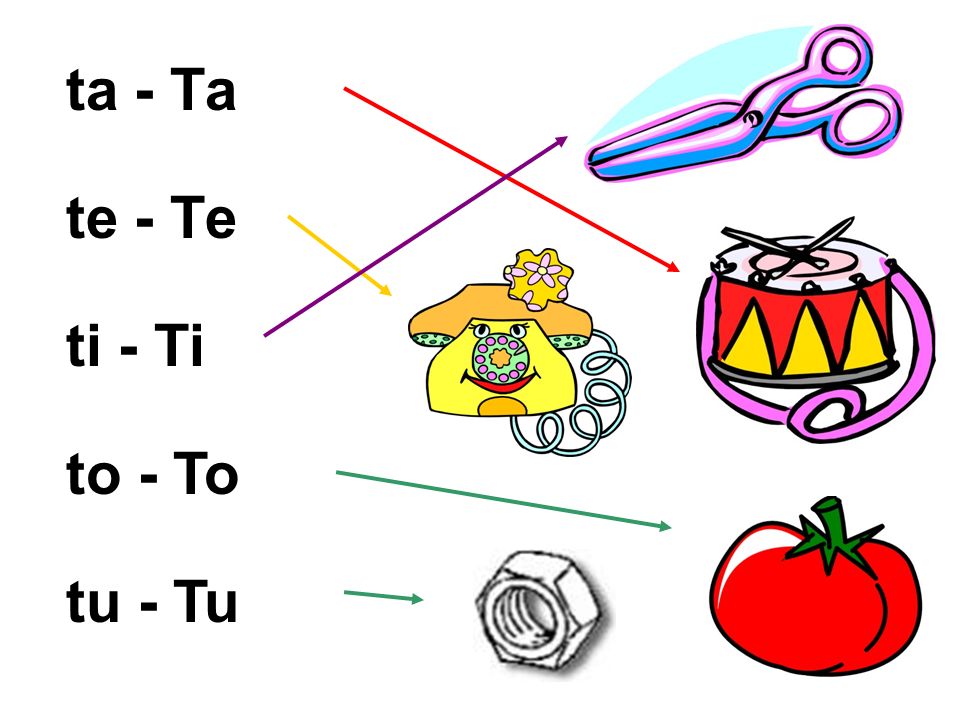 ta - Ta te - Te ti - Ti to - To tu - Tu