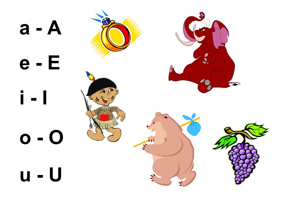 a - A e - E i - I o - O u - U