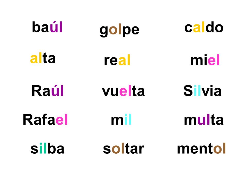 baúl caldo golpe alta real miel Raúl vuelta Silvia Rafael mil multa silba soltar mentol