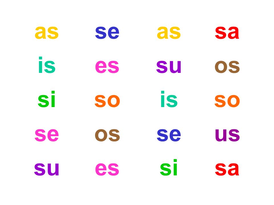 as se as sa is es su os si so is so se os se us su es si sa