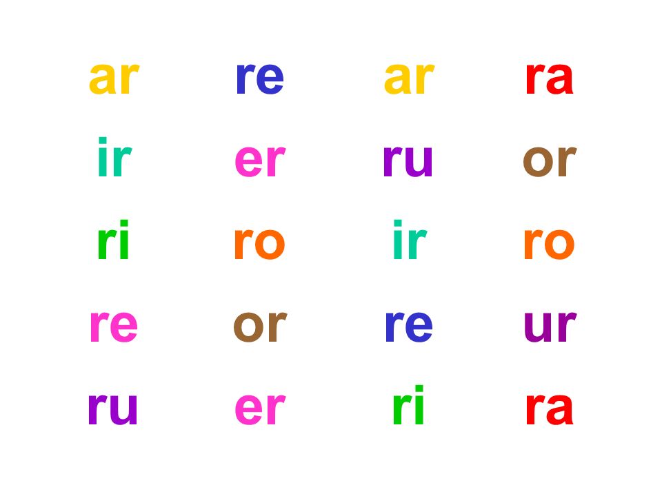 ar re ar ra ir er ru or ri ro ir ro re or re ur ru er ri ra