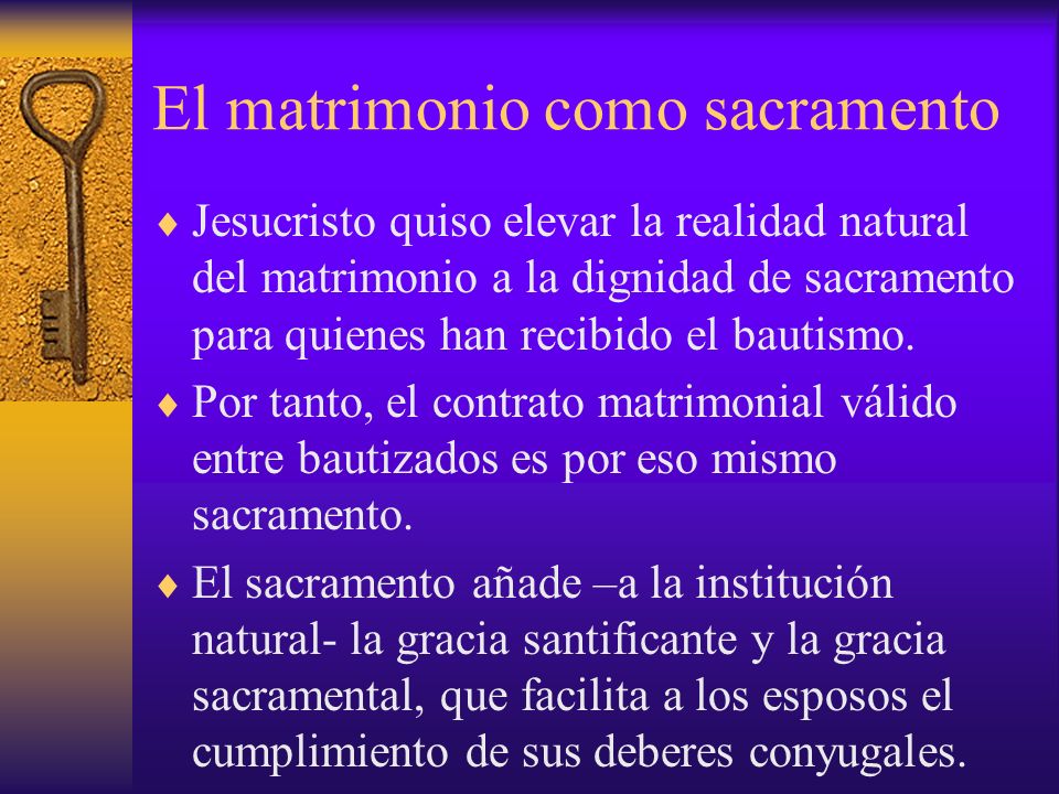 El matrimonio como sacramento