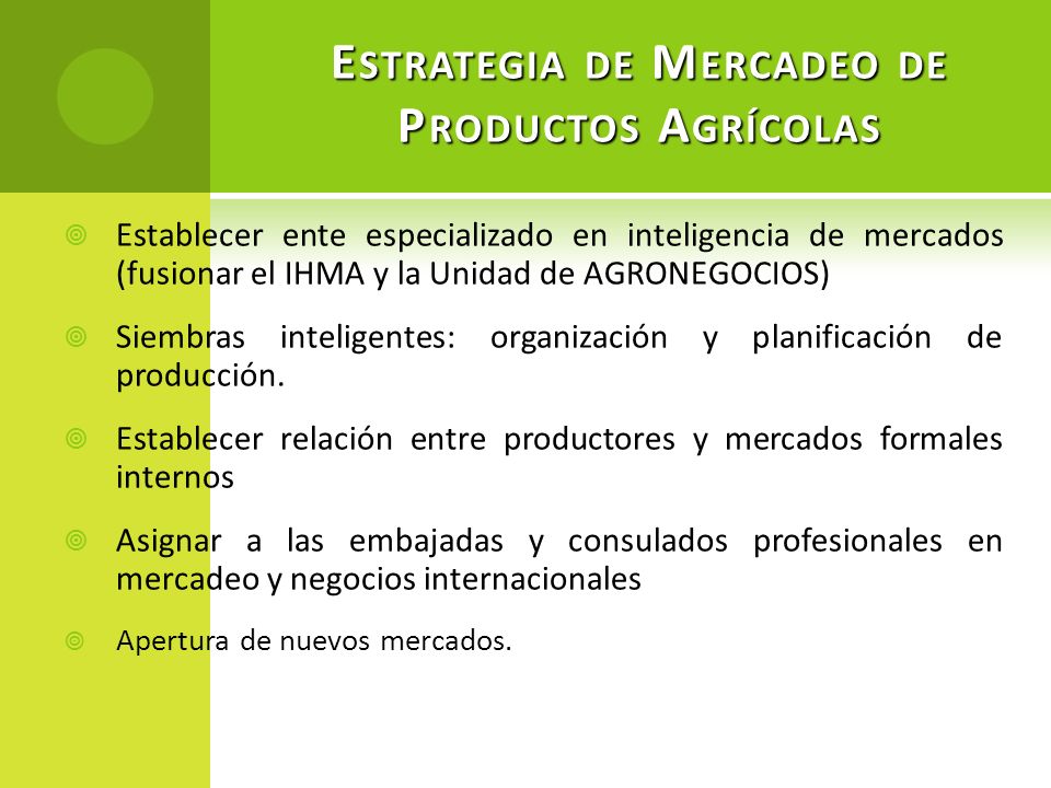 Estrategia de Mercadeo de Productos Agrícolas